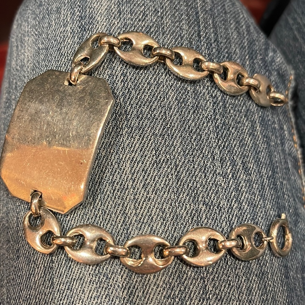 Vintage sterling silver mariner link bracelet Italy